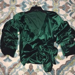 SUEDE EMERALD GREEN TOP